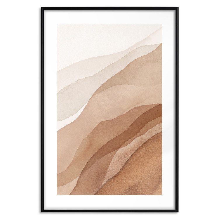 Wall Poster Descending Mist - unique abstraction in warm-toned waves 136043 additionalImage 3