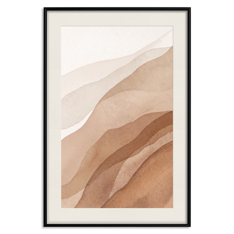 Wall Poster Descending Mist - unique abstraction in warm-toned waves 136043 additionalImage 2