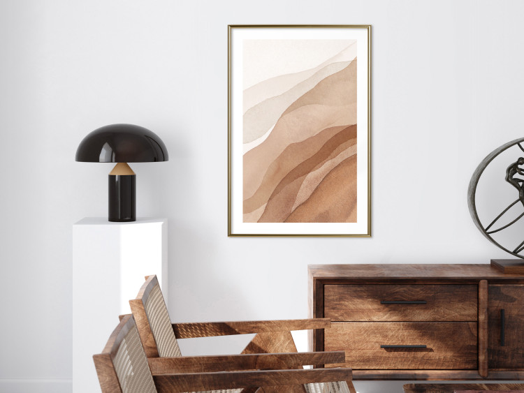 Wall Poster Descending Mist - unique abstraction in warm-toned waves 136043 additionalImage 16