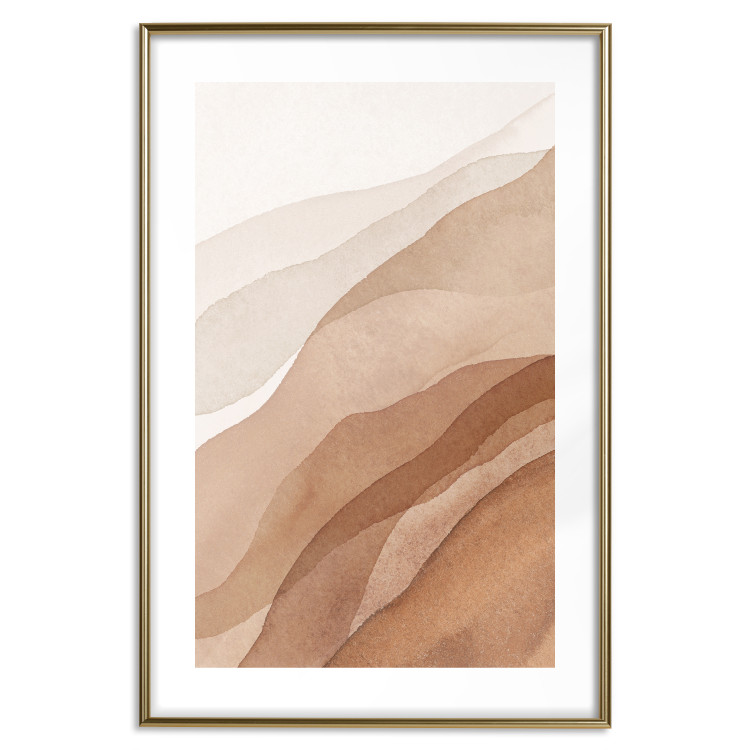 Wall Poster Descending Mist - unique abstraction in warm-toned waves 136043 additionalImage 4