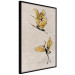 Poster Golden Geese - pattern of flying birds and beige background in scandi boho style 136543 additionalThumb 11