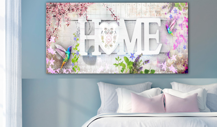 Large canvas print Home and Hummingbirds - Pink II [Large Format] 137643 additionalImage 5