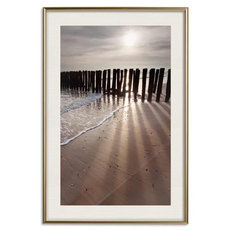 Wall Poster Light of Hope - seascape of a beach against a setting sun 138043 additionalImage 18