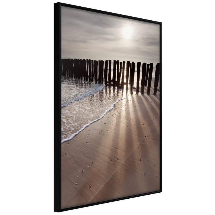 Wall Poster Light of Hope - seascape of a beach against a setting sun 138043 additionalImage 2