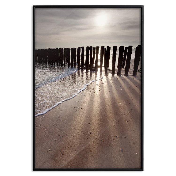 Wall Poster Light of Hope - seascape of a beach against a setting sun 138043 additionalImage 12