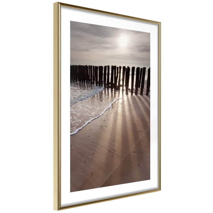 Wall Poster Light of Hope - seascape of a beach against a setting sun 138043 additionalImage 5