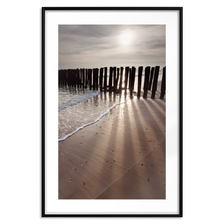 Wall Poster Light of Hope - seascape of a beach against a setting sun 138043 additionalImage 19