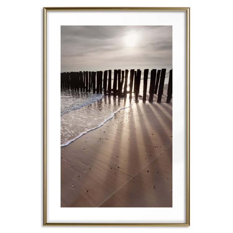 Wall Poster Light of Hope - seascape of a beach against a setting sun 138043 additionalImage 16
