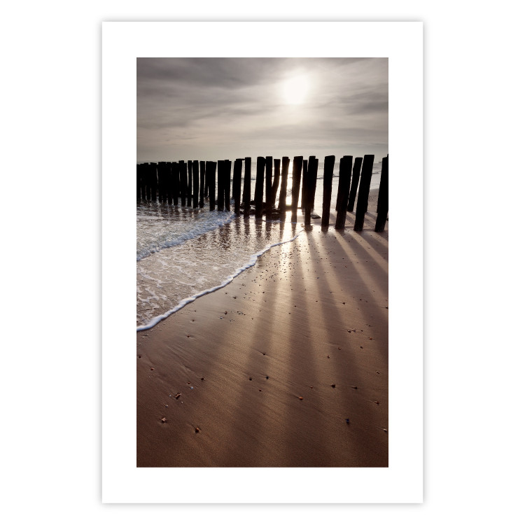Wall Poster Light of Hope - seascape of a beach against a setting sun 138043 additionalImage 13