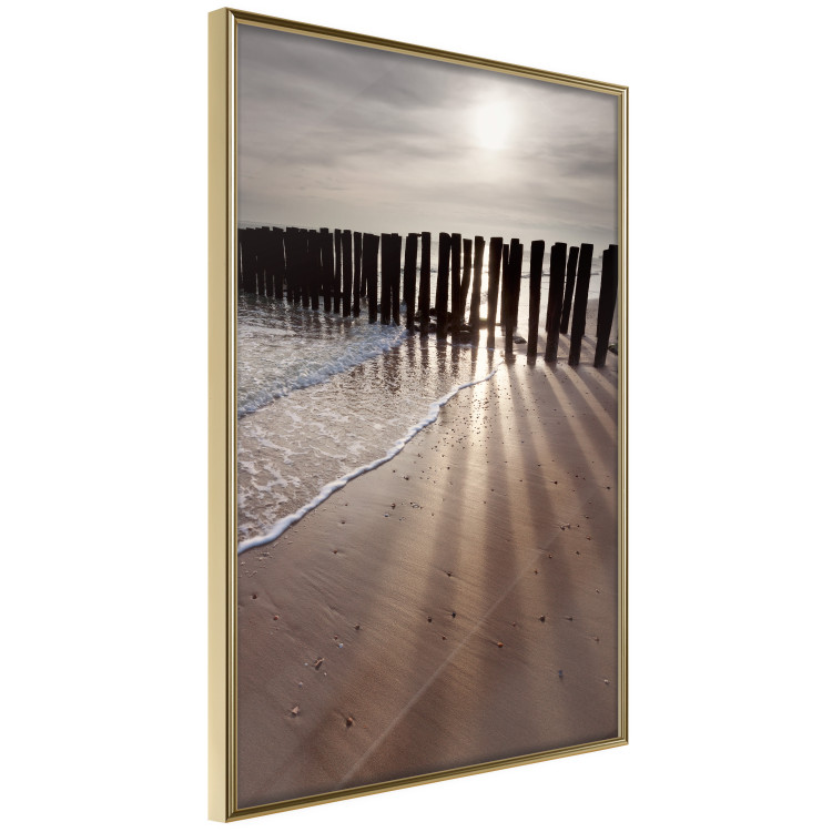 Wall Poster Light of Hope - seascape of a beach against a setting sun 138043 additionalImage 3