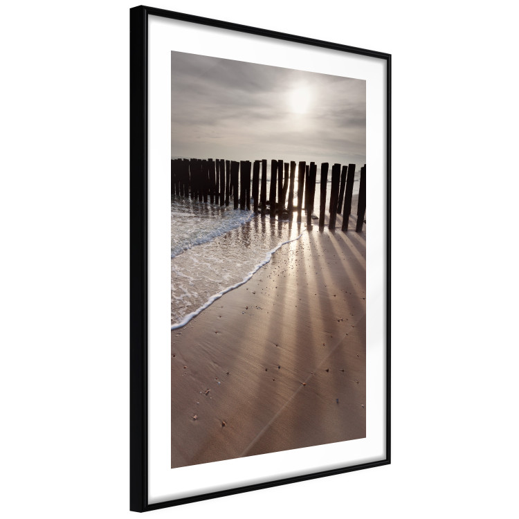 Wall Poster Light of Hope - seascape of a beach against a setting sun 138043 additionalImage 4