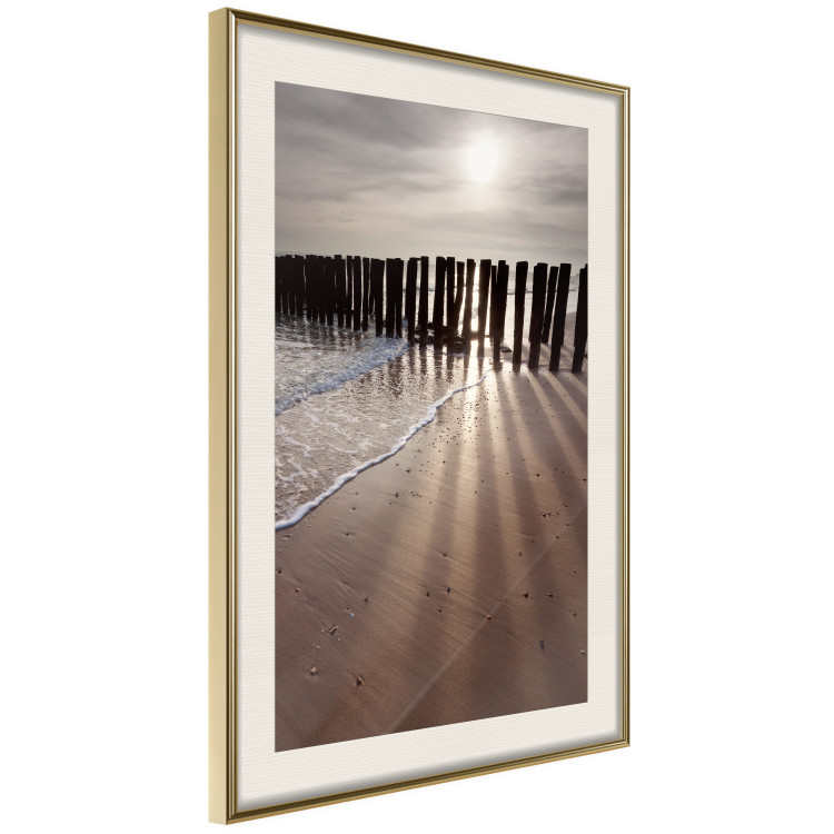 Wall Poster Light of Hope - seascape of a beach against a setting sun 138043 additionalImage 9