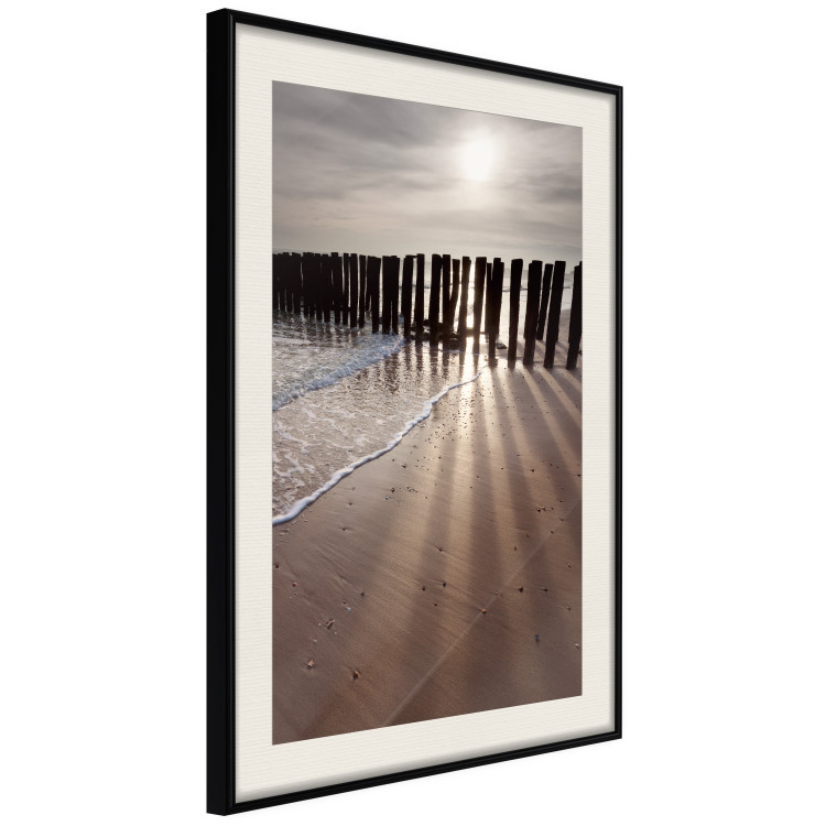 Wall Poster Light of Hope - seascape of a beach against a setting sun 138043 additionalImage 10