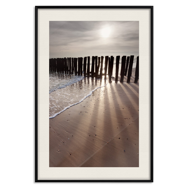 Wall Poster Light of Hope - seascape of a beach against a setting sun 138043 additionalImage 17