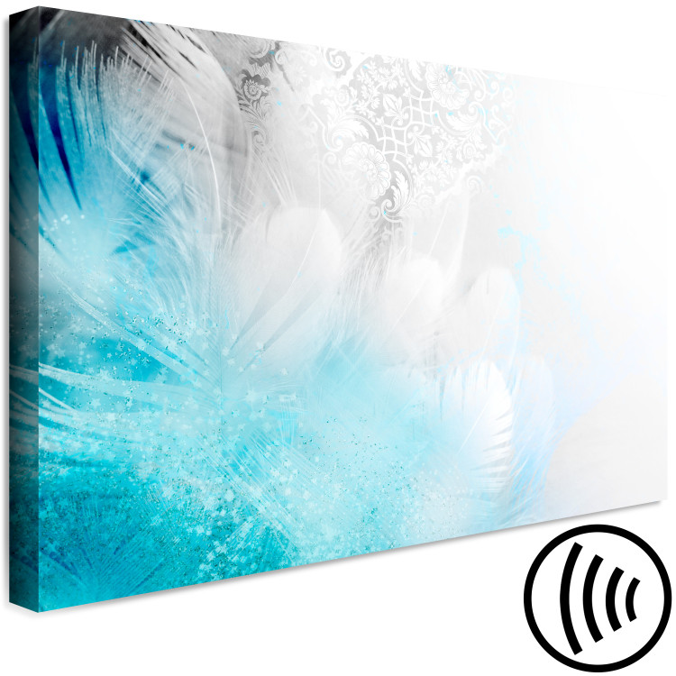 Canvas Print Feathers (1-piece) Wide - third variant - turquoise abstraction 138243 additionalImage 6
