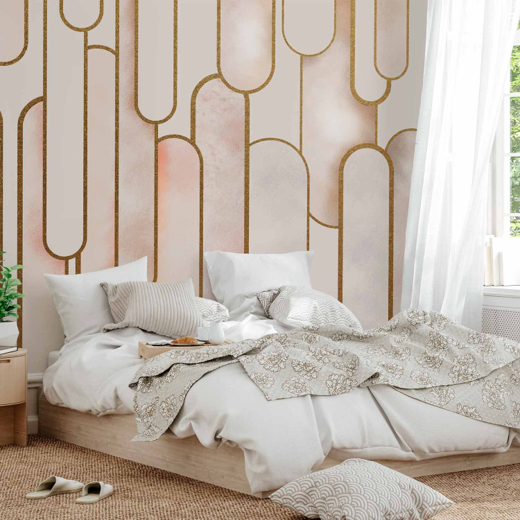 Wall Mural Elegant art deco abstraction - powder shapes with gold patterns 138743 additionalImage 2