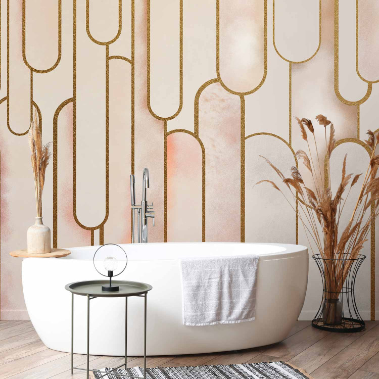 Wall Mural Elegant art deco abstraction - powder shapes with gold patterns 138743 additionalImage 8