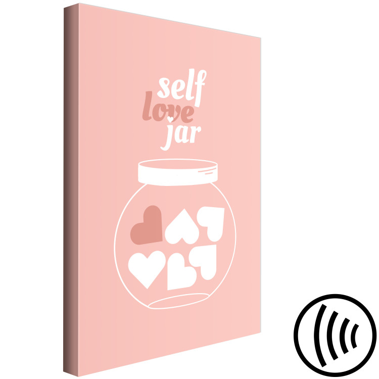 Canvas Self Love Jar (1-piece) Vertical - jar with heart and text in the background 138843 additionalImage 6