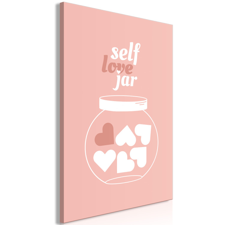 Canvas Self Love Jar (1-piece) Vertical - jar with heart and text in the background 138843 additionalImage 2