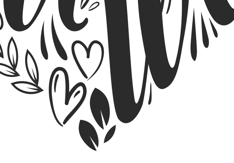 Canvas Let's Love Each Other (1-piece) Vertical - black and white heart with text 142443 additionalImage 5