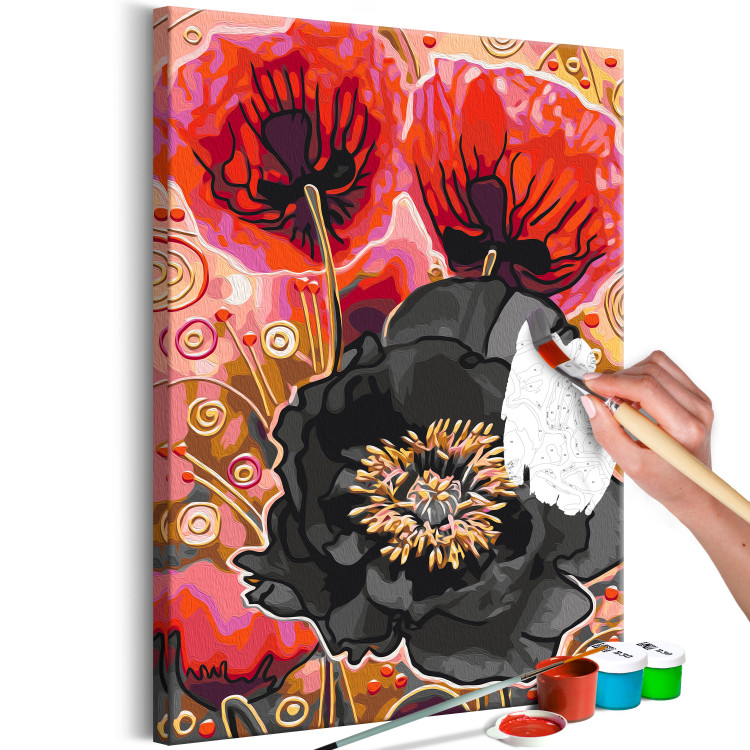 Paint by Number Kit Blooming Poppies - Three Flowers and Black, Red and Gold Accessories 144143 additionalImage 5