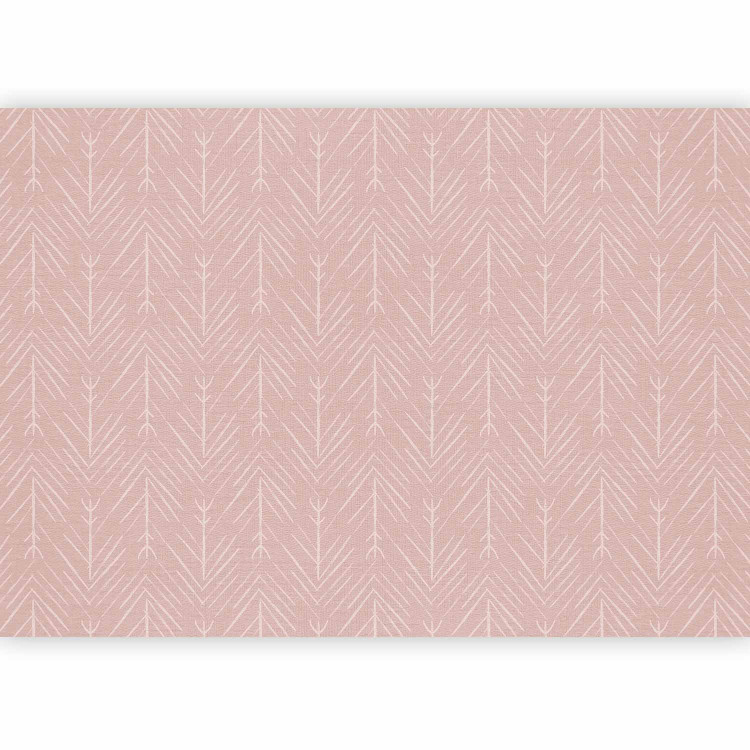 Wall Mural Abstract Shuttlecocks - Regular Pattern With Lines on Pink Fabric 145743 additionalImage 1