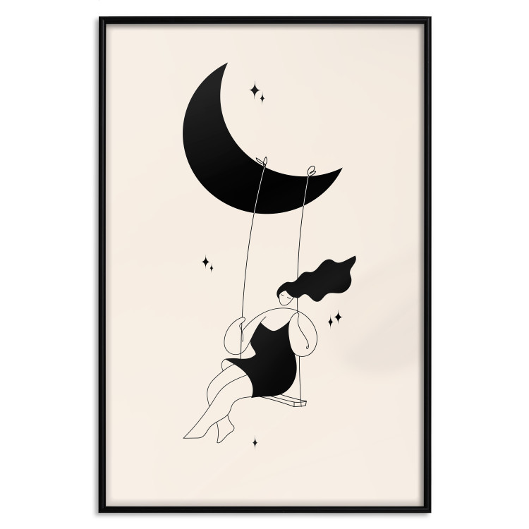 Wall Poster Fun - Girl Swinging on the Moon Surrounded by Stars 146143 additionalImage 15