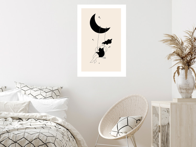 Wall Poster Fun - Girl Swinging on the Moon Surrounded by Stars 146143 additionalImage 11