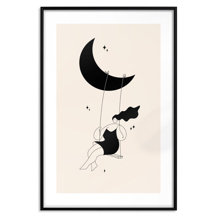 Wall Poster Fun - Girl Swinging on the Moon Surrounded by Stars 146143 additionalImage 19