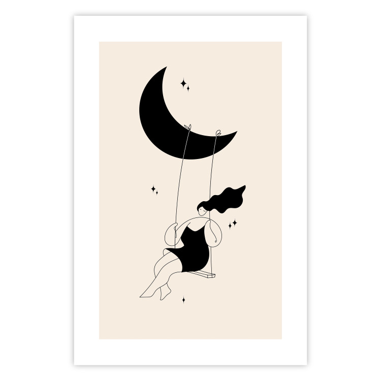 Wall Poster Fun - Girl Swinging on the Moon Surrounded by Stars 146143 additionalImage 18