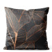 Decorative Velor Pillow Chocolate ficus - a botanical glamour composition in shades of brown 147043