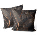 Decorative Velor Pillow Chocolate ficus - a botanical glamour composition in shades of brown 147043 additionalThumb 3