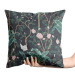Decorative Velor Pillow Bird in the bushes - palm trees with pink flowers on a dark background 147243 additionalThumb 2
