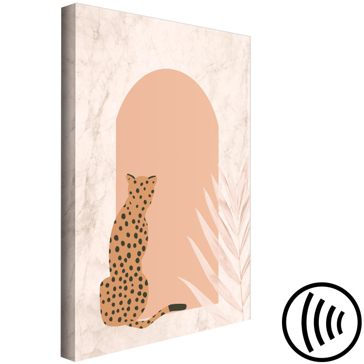 Canvas Print Sitting Cheetah (1-piece) - inverted wild cat and marble background 148843 additionalImage 6