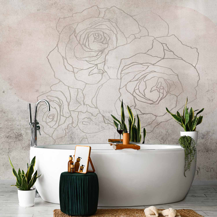 Photo Wallpaper Decorative Fresco - Artistic Wall With a Drawing of Flowers 148943 additionalImage 8