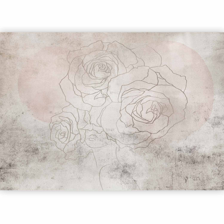 Photo Wallpaper Decorative Fresco - Artistic Wall With a Drawing of Flowers 148943 additionalImage 1