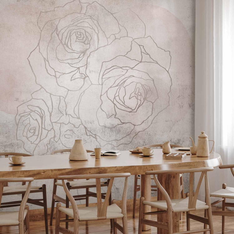 Photo Wallpaper Decorative Fresco - Artistic Wall With a Drawing of Flowers 148943 additionalImage 7