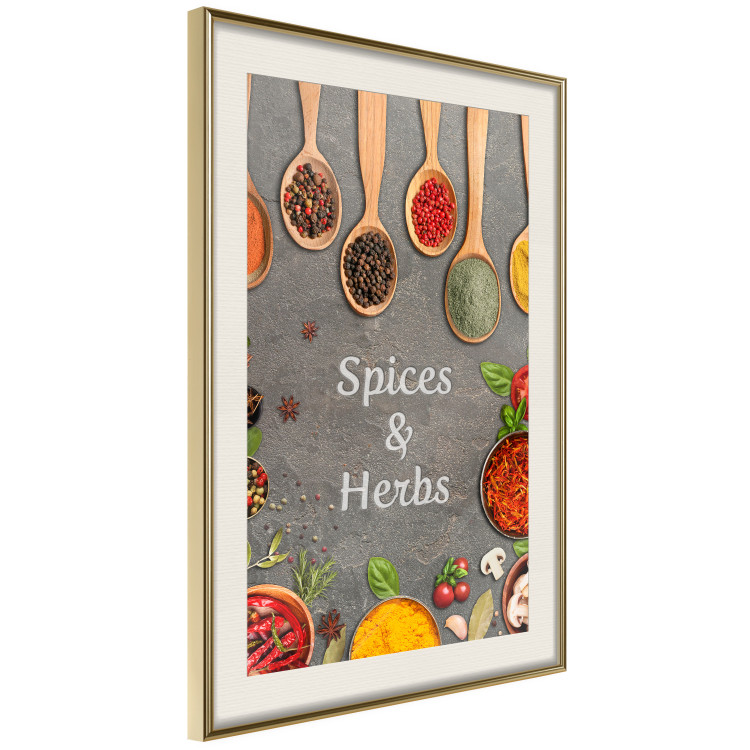Poster Culinary Essentials - Colorful Composition of Herbs and Vegetables on a Stone Slab 149243 additionalImage 12