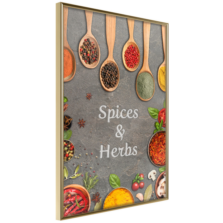 Poster Culinary Essentials - Colorful Composition of Herbs and Vegetables on a Stone Slab 149243 additionalImage 7