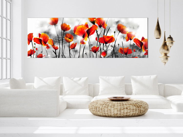 Canvas Art Print Impression With Poppies (1 Part) Narrow 149943 additionalImage 3
