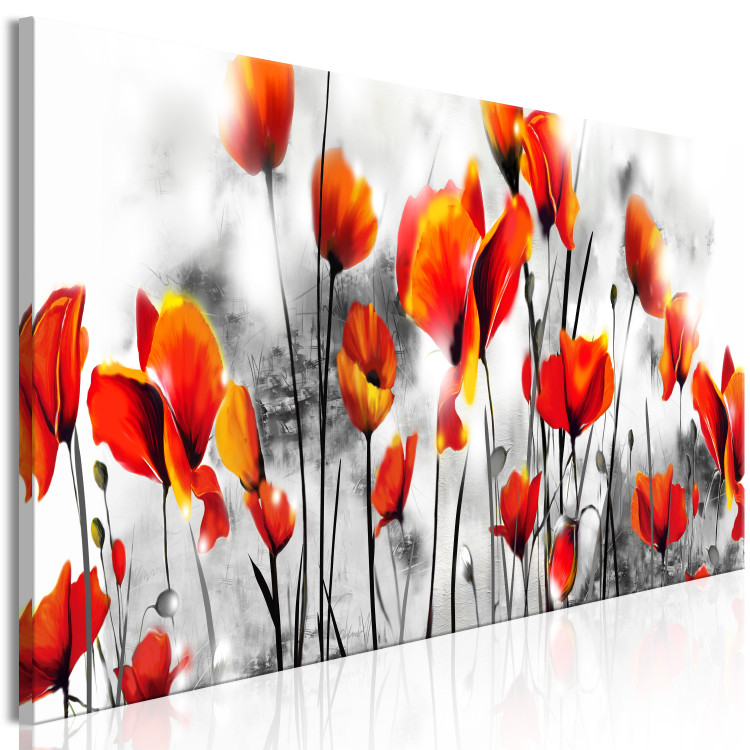 Canvas Art Print Impression With Poppies (1 Part) Narrow 149943 additionalImage 2