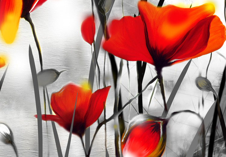 Canvas Art Print Impression With Poppies (1 Part) Narrow 149943 additionalImage 5