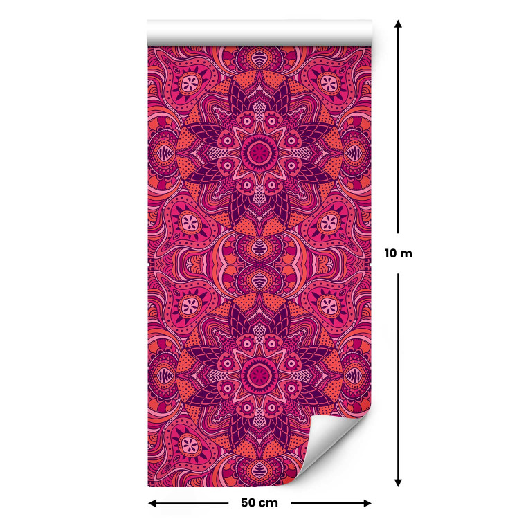 Modern Wallpaper Pink Pattern - Decorative Round Lace Pattern With Many Details 150043 additionalImage 7