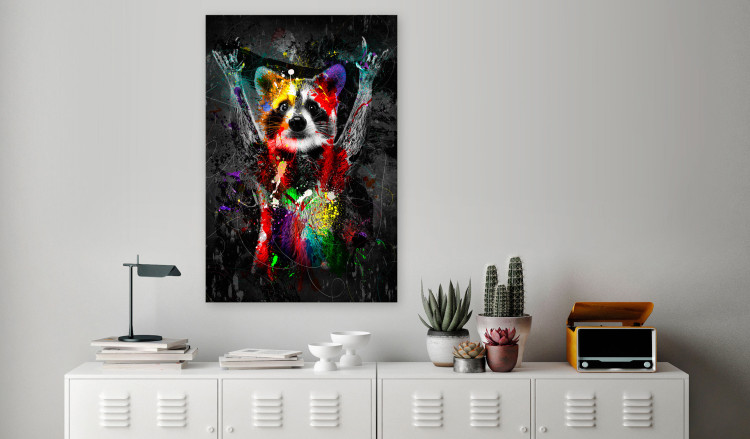 Acrylic print Colourful Animals: Racoon [Glass] 150643 additionalImage 3