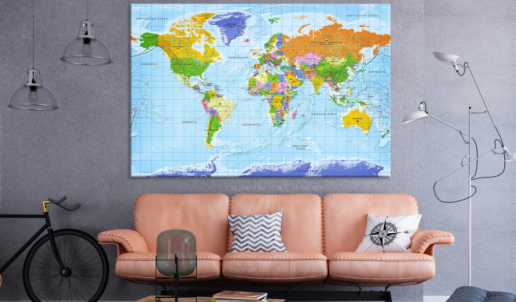 Large canvas print World Map with Purple Accents [Large Format] 150743 additionalImage 5