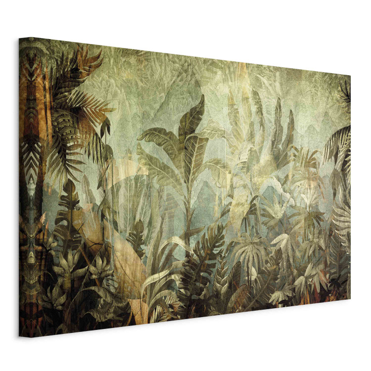 Large canvas print Jungle - Exotic Flora in Warm Green Colors [Large Format] 151243 additionalImage 2