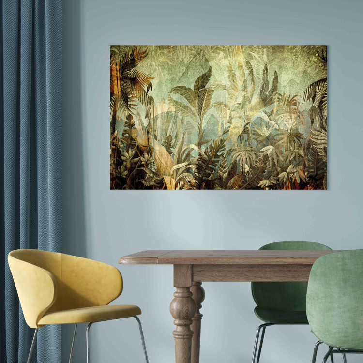 Large canvas print Jungle - Exotic Flora in Warm Green Colors [Large Format] 151243 additionalImage 5