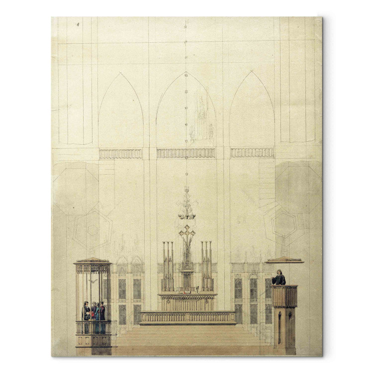 Art Reproduction Altar room with baptistry and pulpit. Sketch for the design of the choir of the Marienkirche in Stralsund 155943