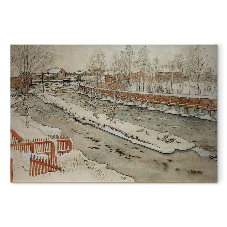 Art Reproduction The wodden drain. Winter Image 158843