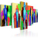 Canvas Crowd and Heart (5-piece) - colorful abstraction with various figures 47043 additionalThumb 2
